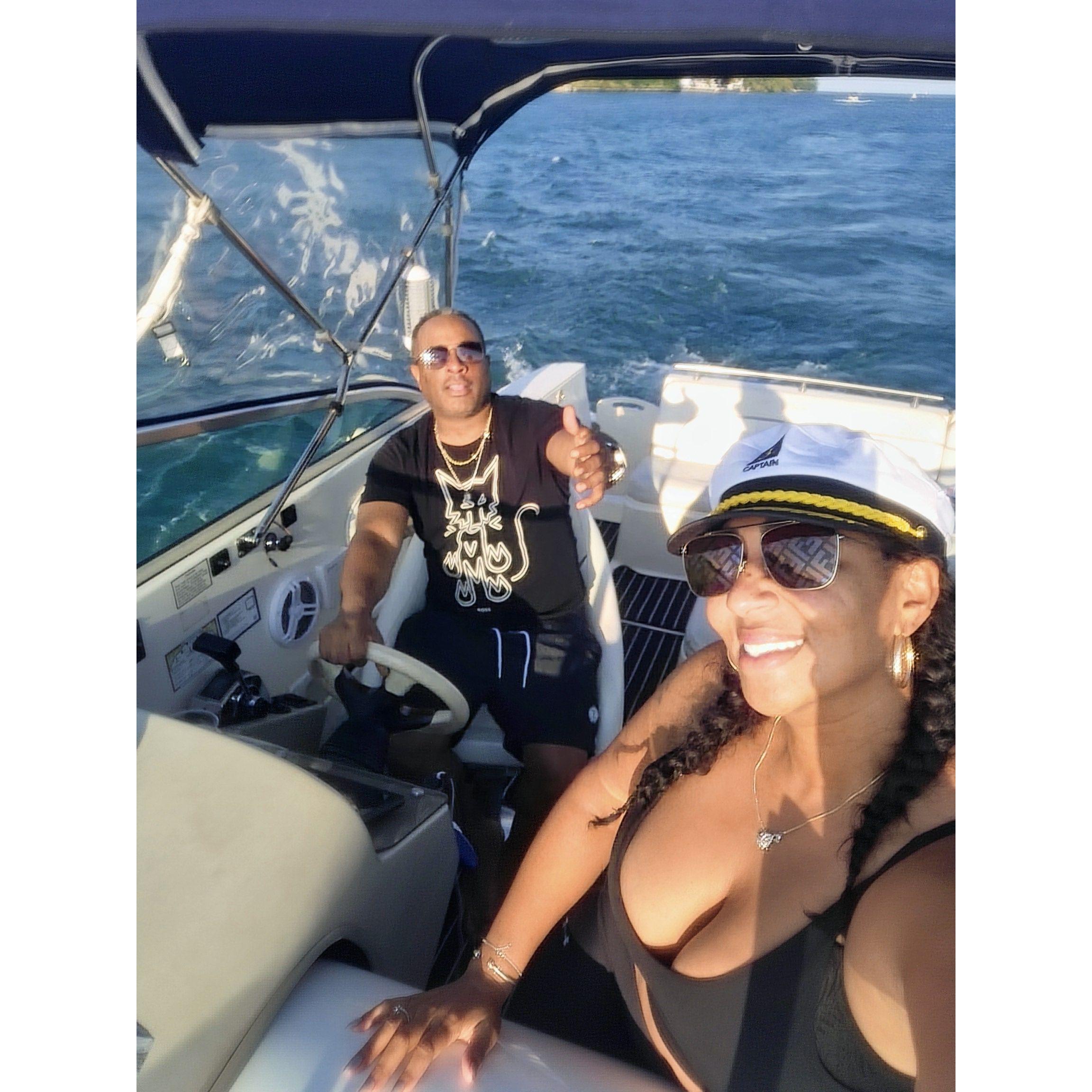 Cruisin' on our boat