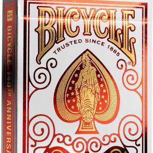 Bicycle 140th Anniversary Playing Cards, Special Edition 1885 Design, Red & Gold Foil Collectible Vintage Deck for Poker, Blackjack & Family Card Games
