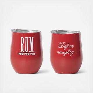Bah Hum Bug Wine Tumbler, Set of 2