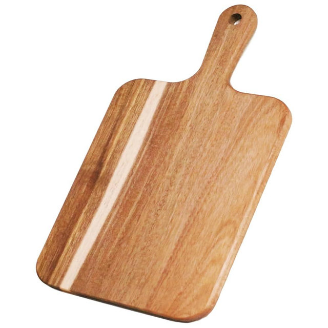 ZeQi Acacia Wood Cutting Board with Handle 16''X8.7'' / Charcuterie Board/Serving Board/Cheese, Bread, Vegetables & Fruits Serving Board (Rectangular-16X8.7)