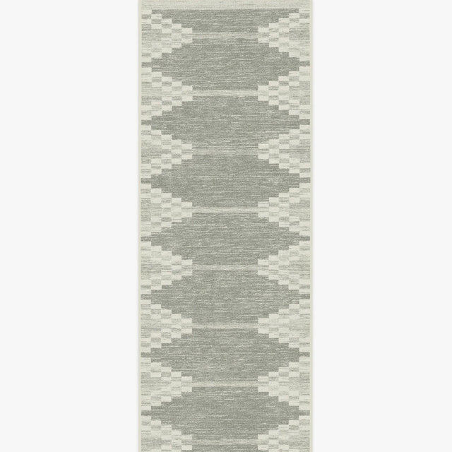 Sloane Grey Flatwoven Rug | Rug + Pad System | 2.5’x7’ | tuffed all-in-one| Ruggable