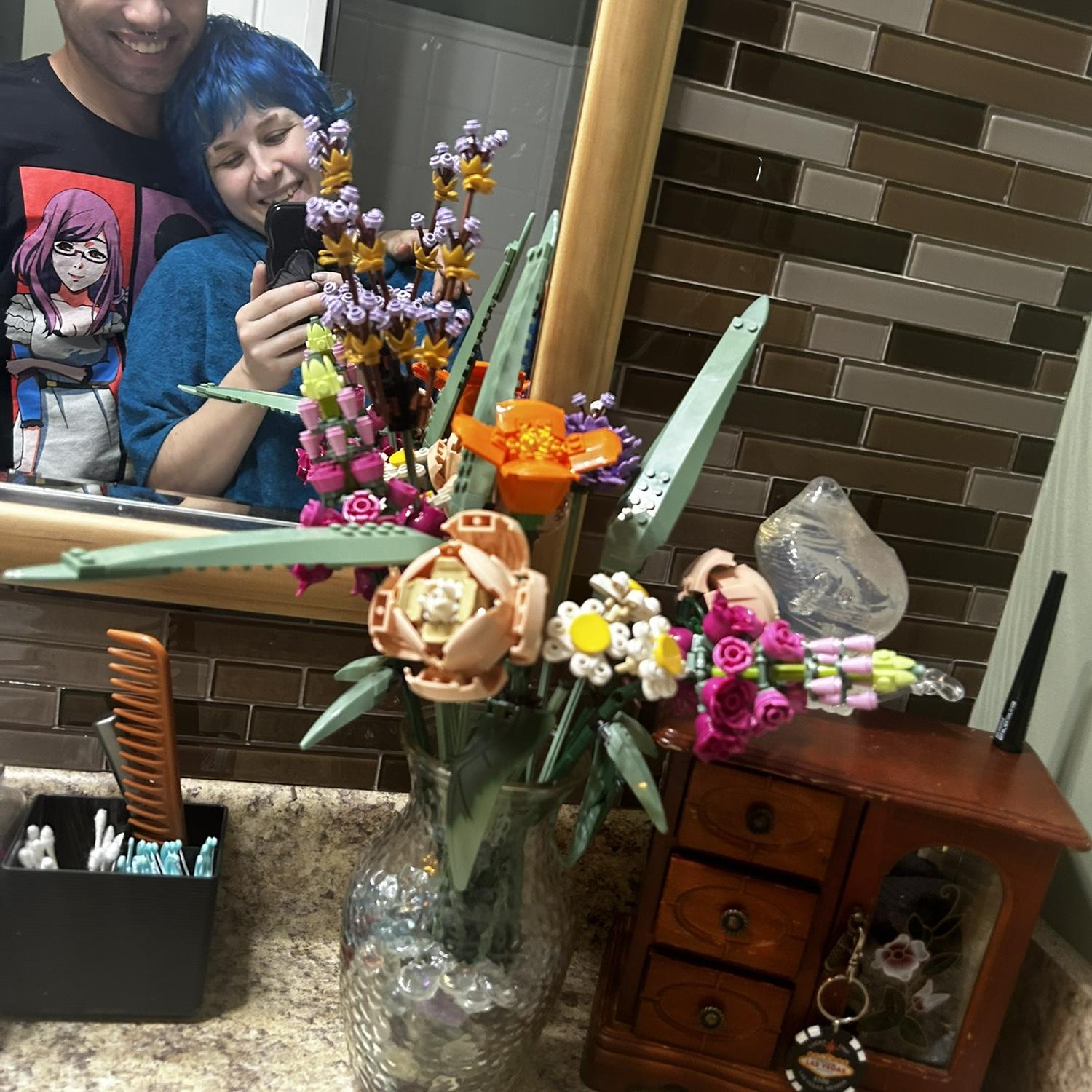 Lego flowers we made for a at home date !