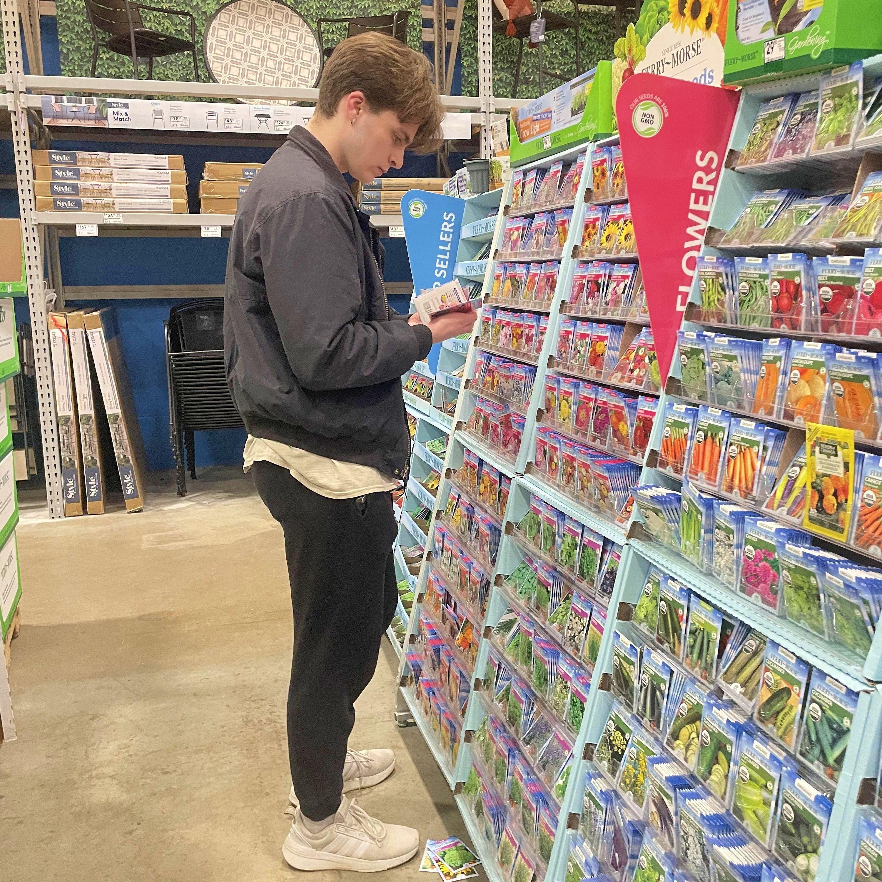 Noah planning our future garden.
