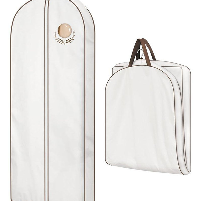 MISSLO 60" Cotton Garment Bag for Long Dress Breathable Garment Bags for Hanging Clothes Travel Women Dress Cover Luxury Hanging Clothes Storage for Fur Coat, Jacket, Gown, Suit