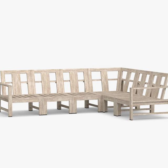 Indio FSC® Eucalyptus 6-pc Scnl (1 Cnr Chair, 3 Armless, 1 LA Chair, 1 RA Chair), Biscotti