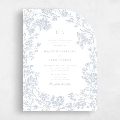 Blue Half arch Wedding Invitation - Treviso Portrait
