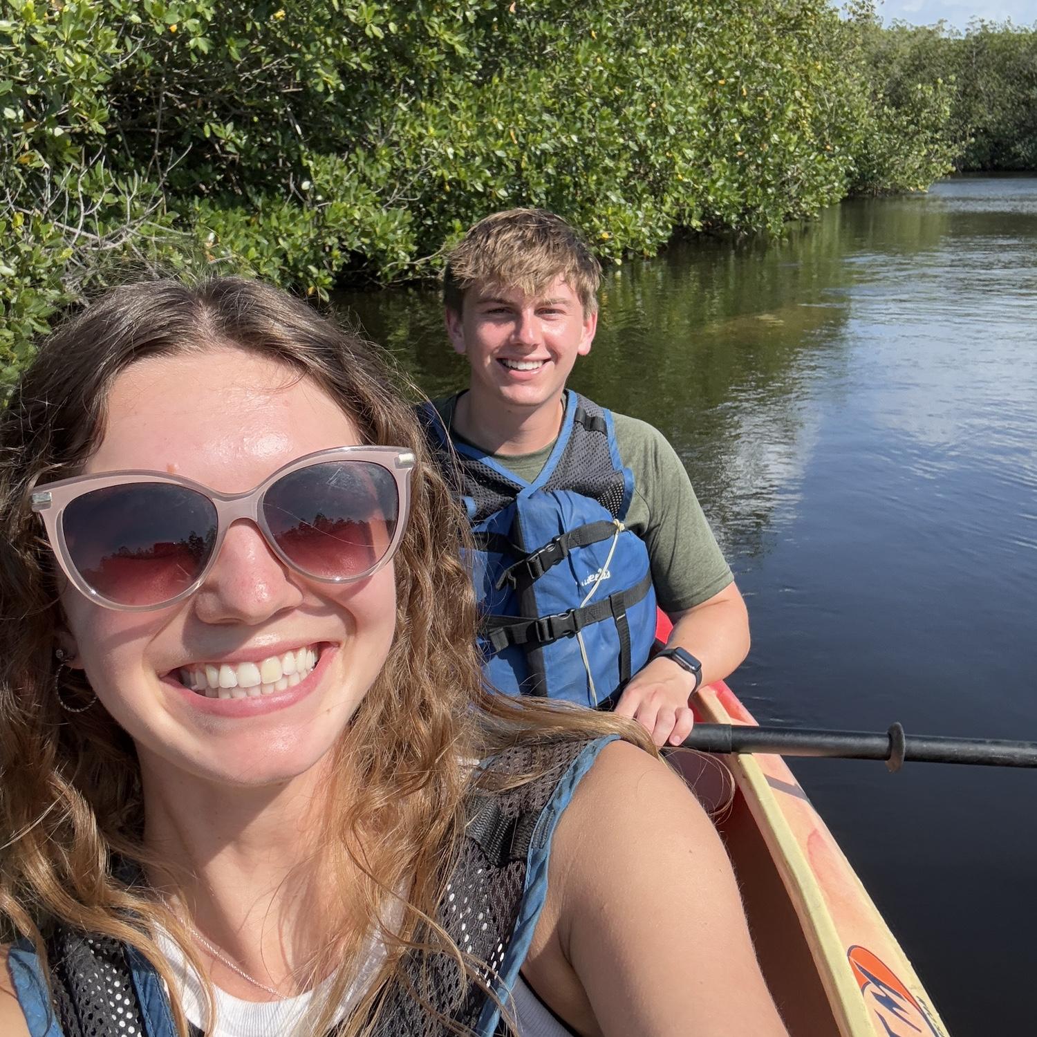 Kayaking with a manatee