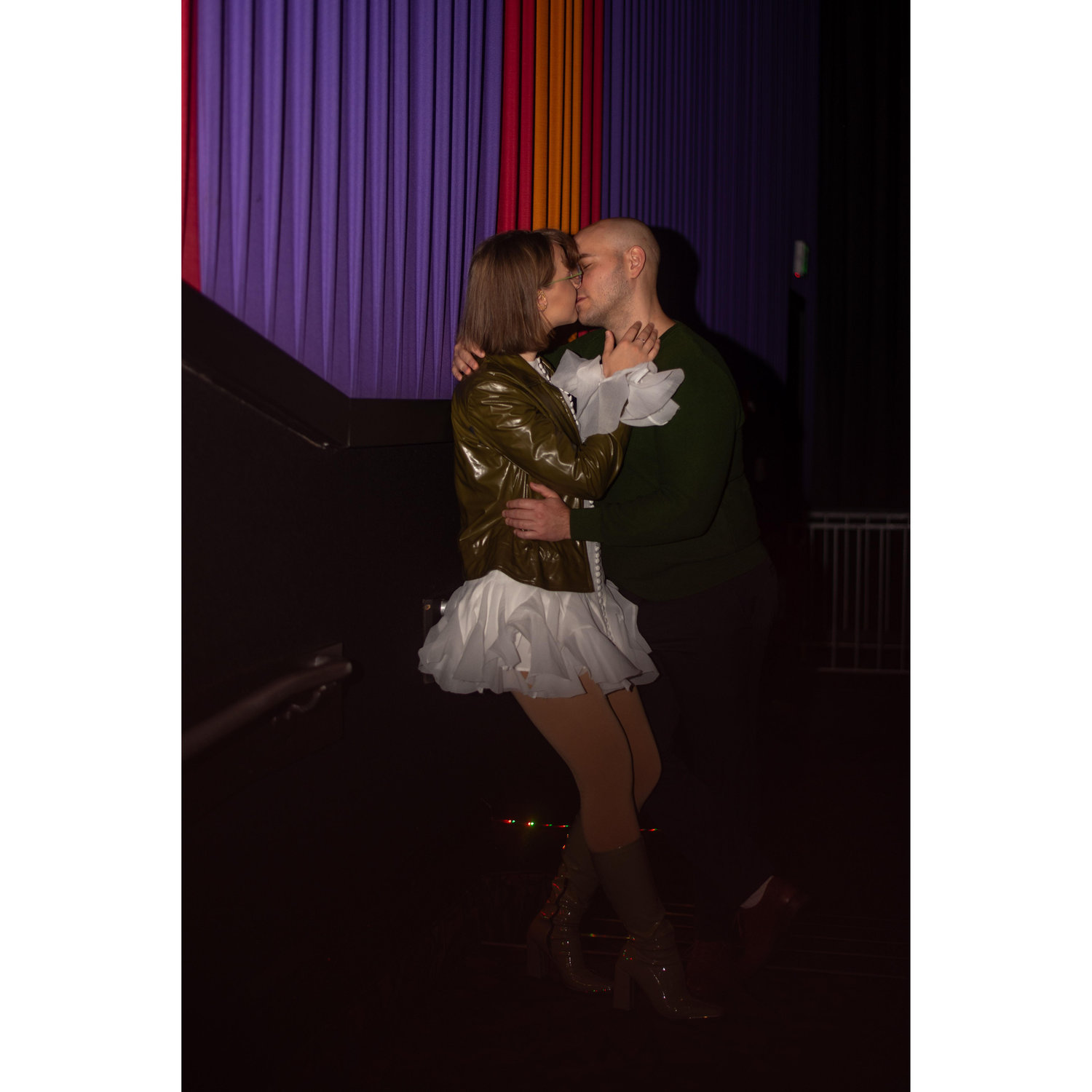 We wanted to get some of our engagement photos done in a theater, since movies have played such a huge role in our relationship.