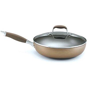 Anolon Advanced Bronze Hard Anodized Nonstick 12-Inch Covered Deep Skillet