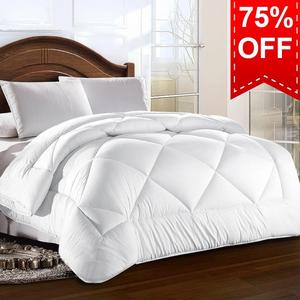 TEKAMON - King Comforter Soft Quilted Down Alternative Duvet Insert with Corner Tabs Warm Winter 2100 Series, Luxury Fluffy Reversible Hotel Collection,Hypoallergenic for All Season,Snow White,90 x 102 inches