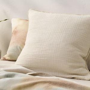 Euro 26''x26'' Textured Chambray Cotton Decorative Throw Pillow - Casaluna™