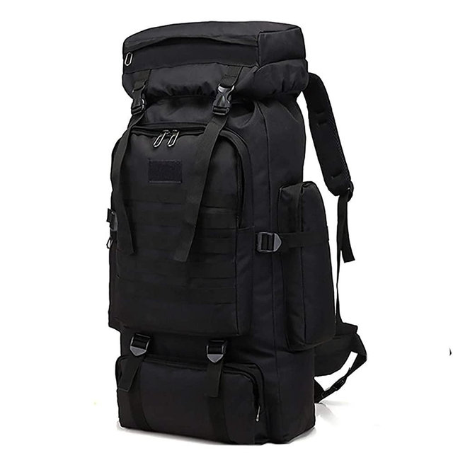 WintMing 70L Camping Hiking Backpack Molle Rucksack Waterproof Traveling Daypack, No Internal Frame