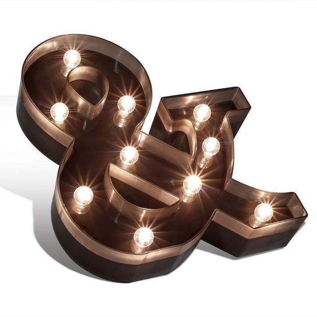 Light up Letters LED Letter Black Alphabet Letter Night Lights for Home Bar Festival Birthday Party Wedding Decorative -&