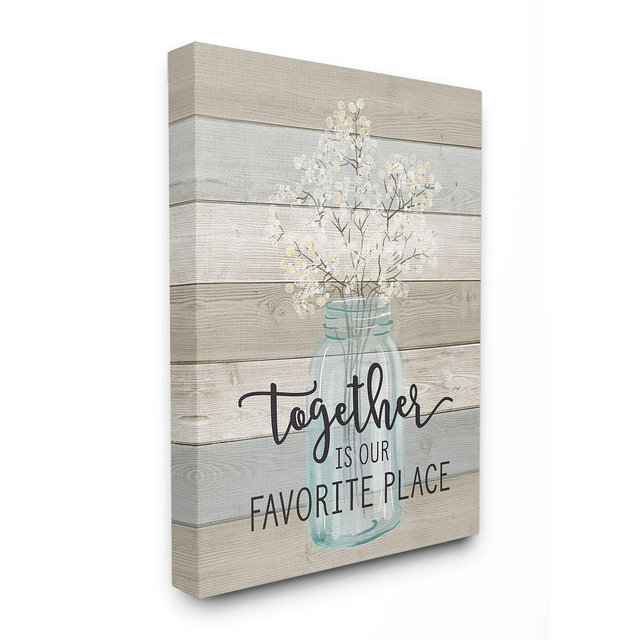 Stupell Industries Together is Our Favorite Place Canvas Wall Art, 16" x 20"