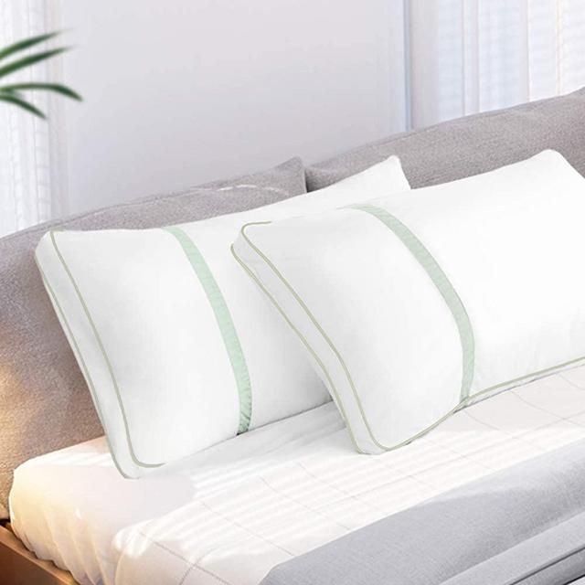 BedStory Pillows for Sleeping 2 Pack King Size, Hotel Quality Bed Pillow, Down Alternative Sleep Pillows with Ultra Soft Fiber Fill, Good for Back and Side Sleepers - Green