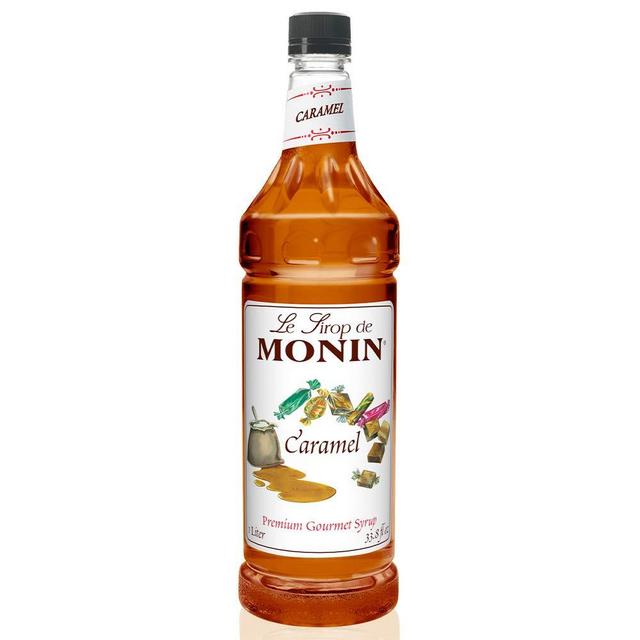 Monin - Caramel Syrup, Rich and Buttery, Great for Desserts, Coffee, and Cocktails, Gluten-Free, Non-GMO (1 Liter)