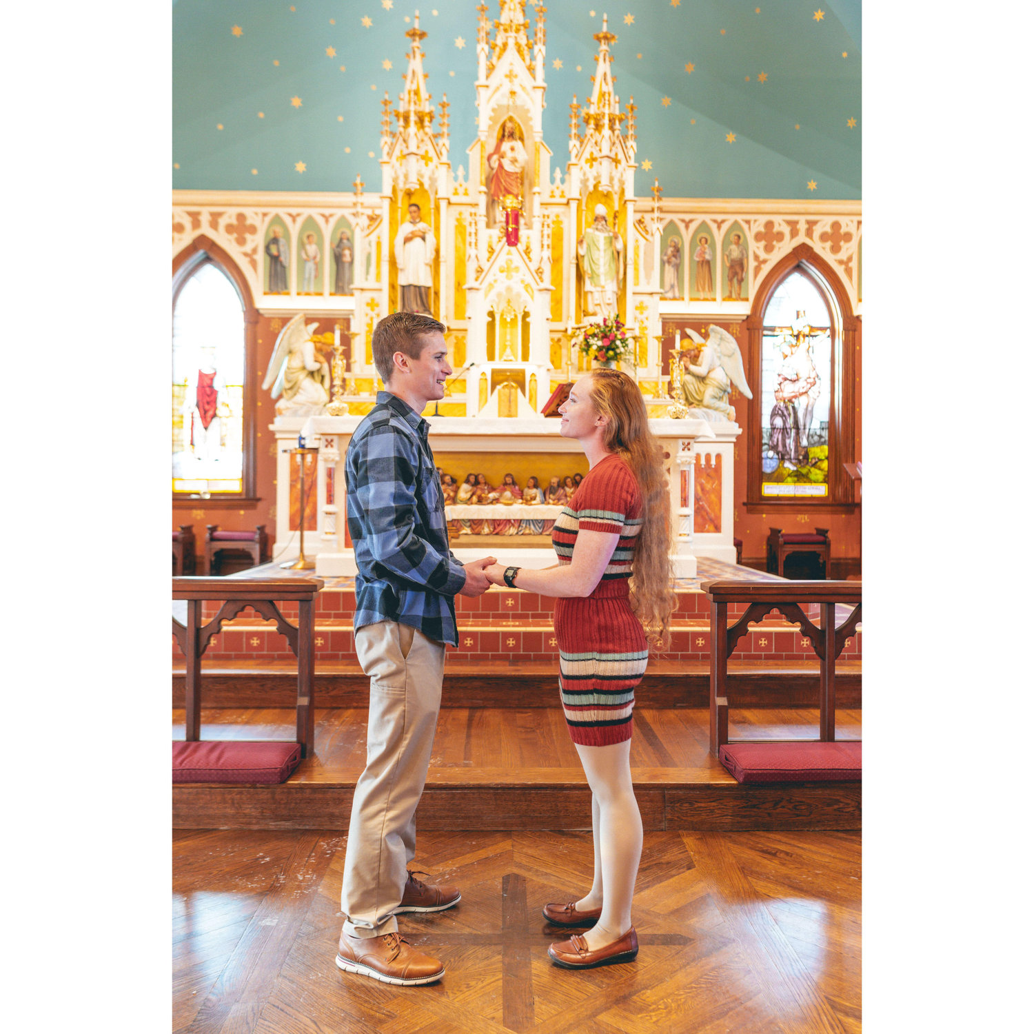 We did the rite of betrothal at St. Mary's Catholic Church!
