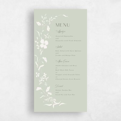 Grassy Sage, Green Wedding Menu - Lynette