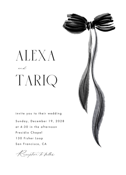 Brienno Portrait | Black | Zola Wedding Invitations