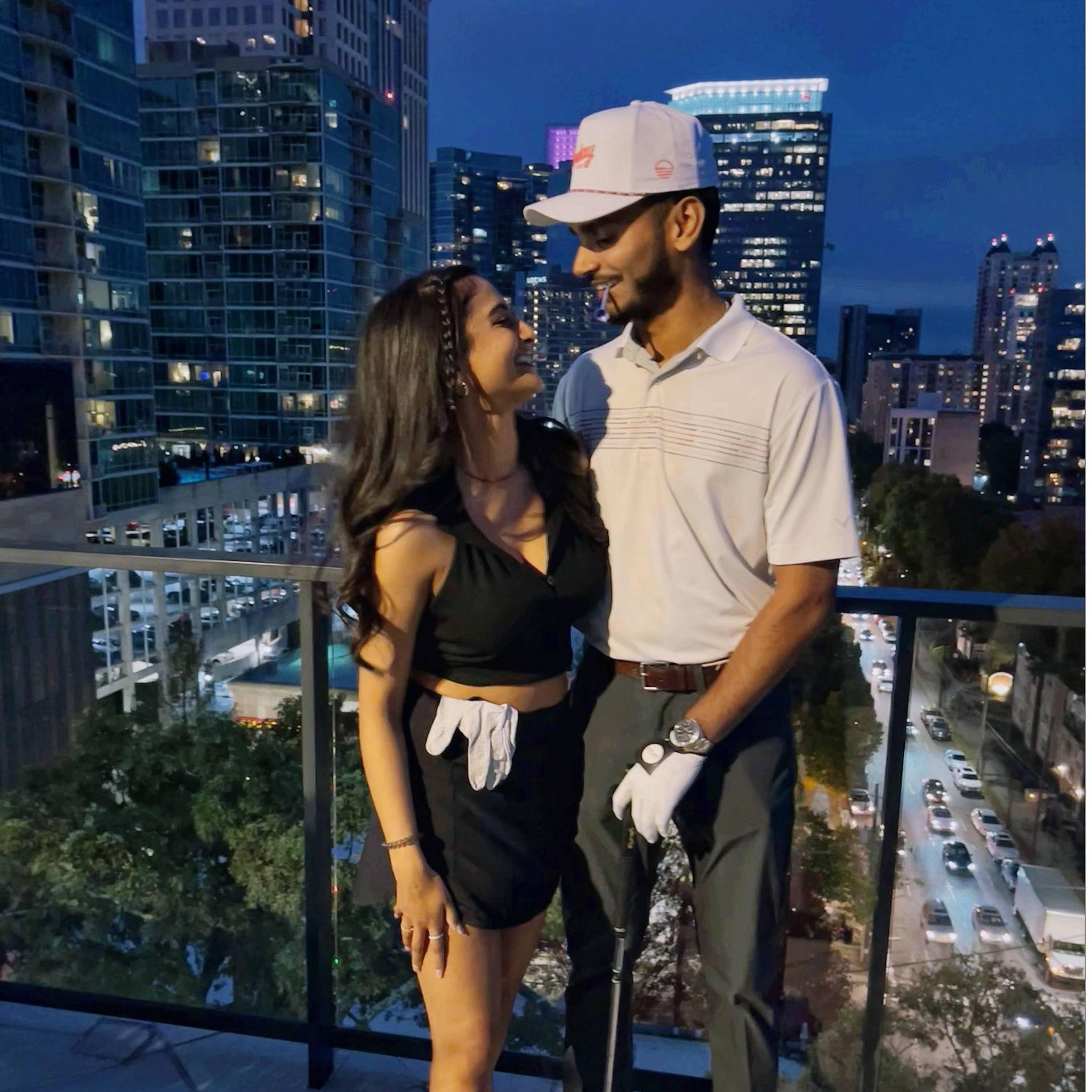 Pinal's fav holiday and Justin somehow convinced her to dress up as his "cart girl" as he was the "golfer" || October 2022