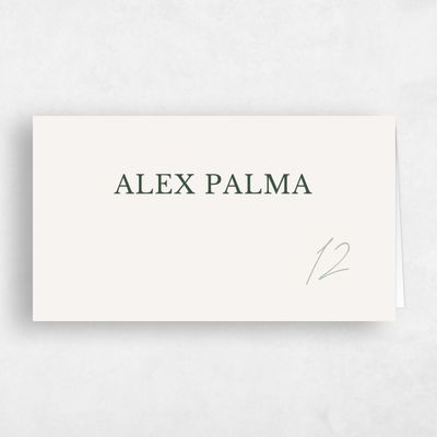 Light Oatmeal, Beige Wedding Place Card - Pinehaven