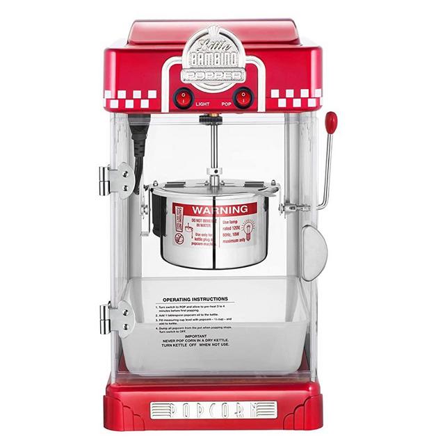 6073 Great Northern Red Little Bambino Table Top Retro Machine Popcorn Popper, 2.5oz