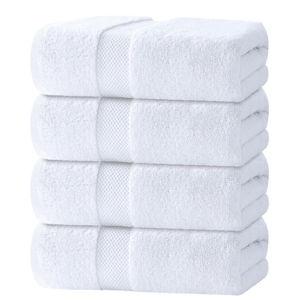 Luxury Bath Towels Set of 4 Large, White
