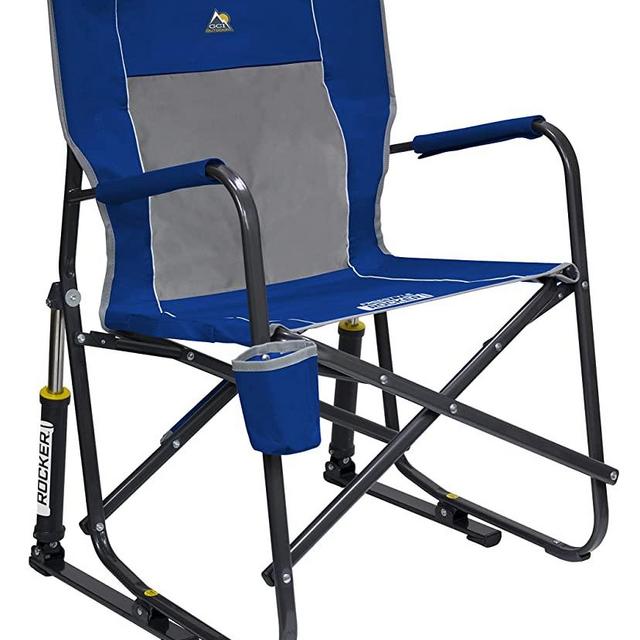 GCI Outdoor Freestyle Rocker Portable Rocking Chair & Outdoor Camping Chair, Royal