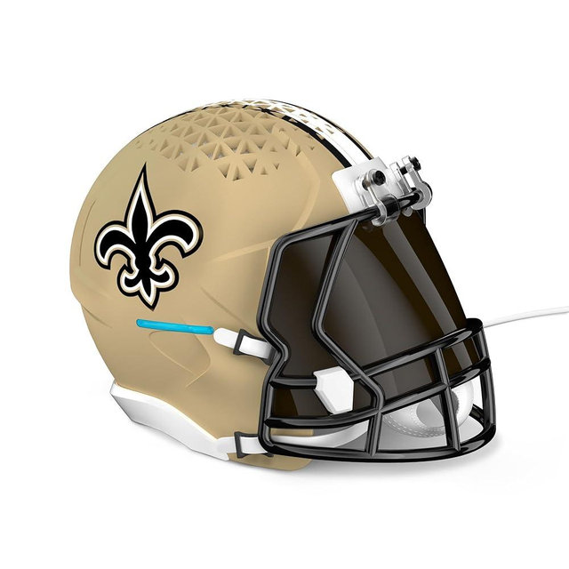 NFL Echo Dot Bundle: Includes Echo Dot | Charcoal and Limited-Edition NFL Helmet Stand | New Orleans Saints