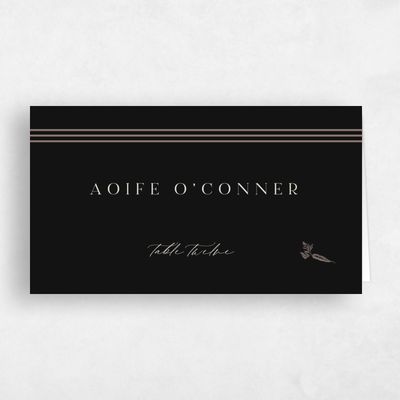 Black Wedding Place Card - Sarnai Vegetarian