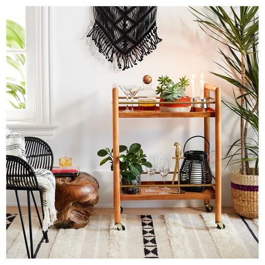 Wood and Gold Bar Cart - Threshold™