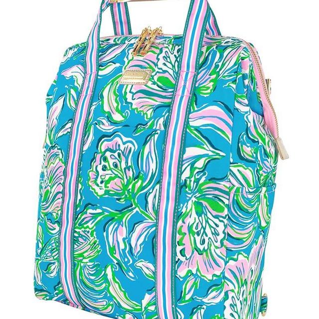 Lilly Pulitzer Insulted Backpack Cooler Large Capacity, Blue Portable Soft Cooler Bag for Picnics, Beach, Pool, Hiking, Chick Magnet