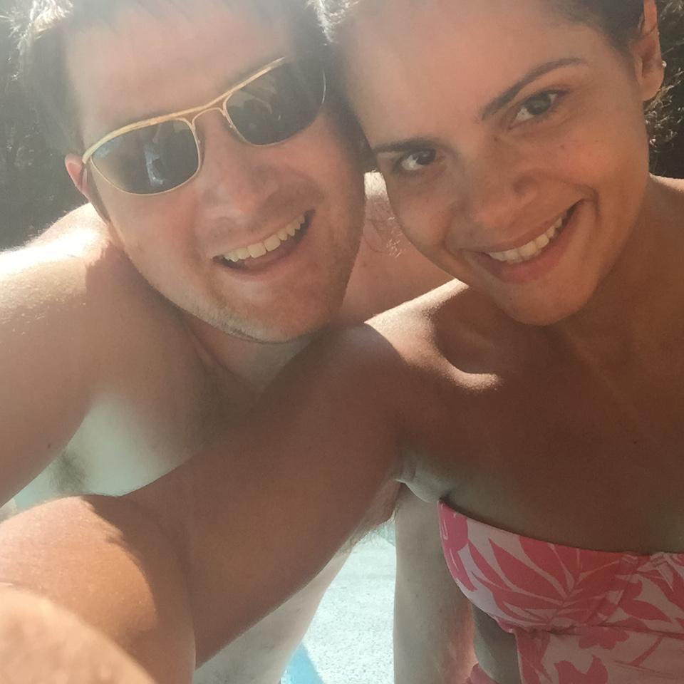 Enjoying some summer rays a few summers ago.