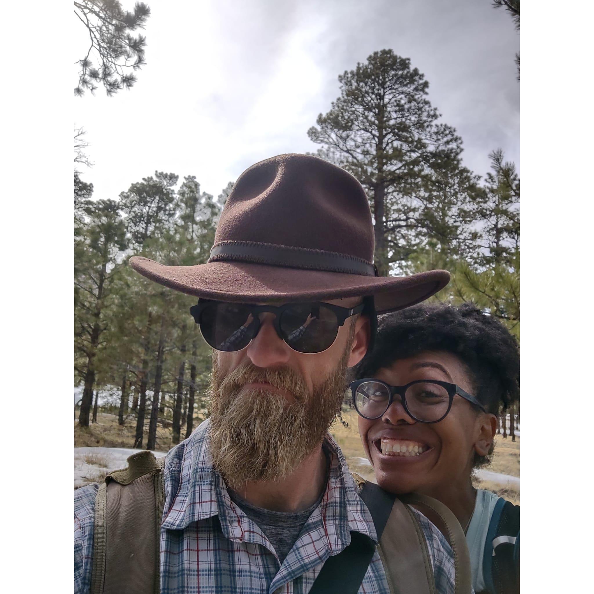 Paul finding a hat on the trail!