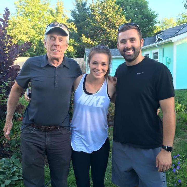 Olympic Trials with Billy, Trey's dad, the day before Andrea's competition.