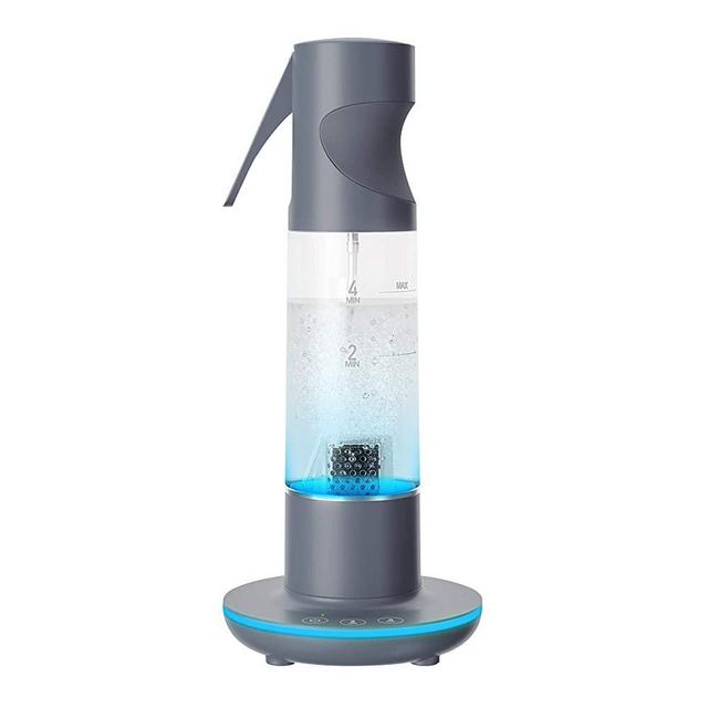 Ozone Clean Chemical-Free Disinfectant Spray, 3-in-1 Multipurpose Surface Cleaner, Sanitizer, Deodorizer for Home, Office,Travel, Reusable Bottle for Counters, Appliances, Food, Toys, Black, HoMedics