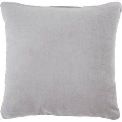 Life Styles Solid Velvet Square Throw Pillow Gray - Nourison