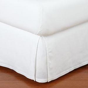 Belgian Linen Bed-Skirt, Queen, White