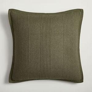 Two Pillows Cotton Cloud Jersey Euro Shams (Dark Olive)