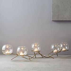 Brass + Glass Globe Centerpiece - West Elm