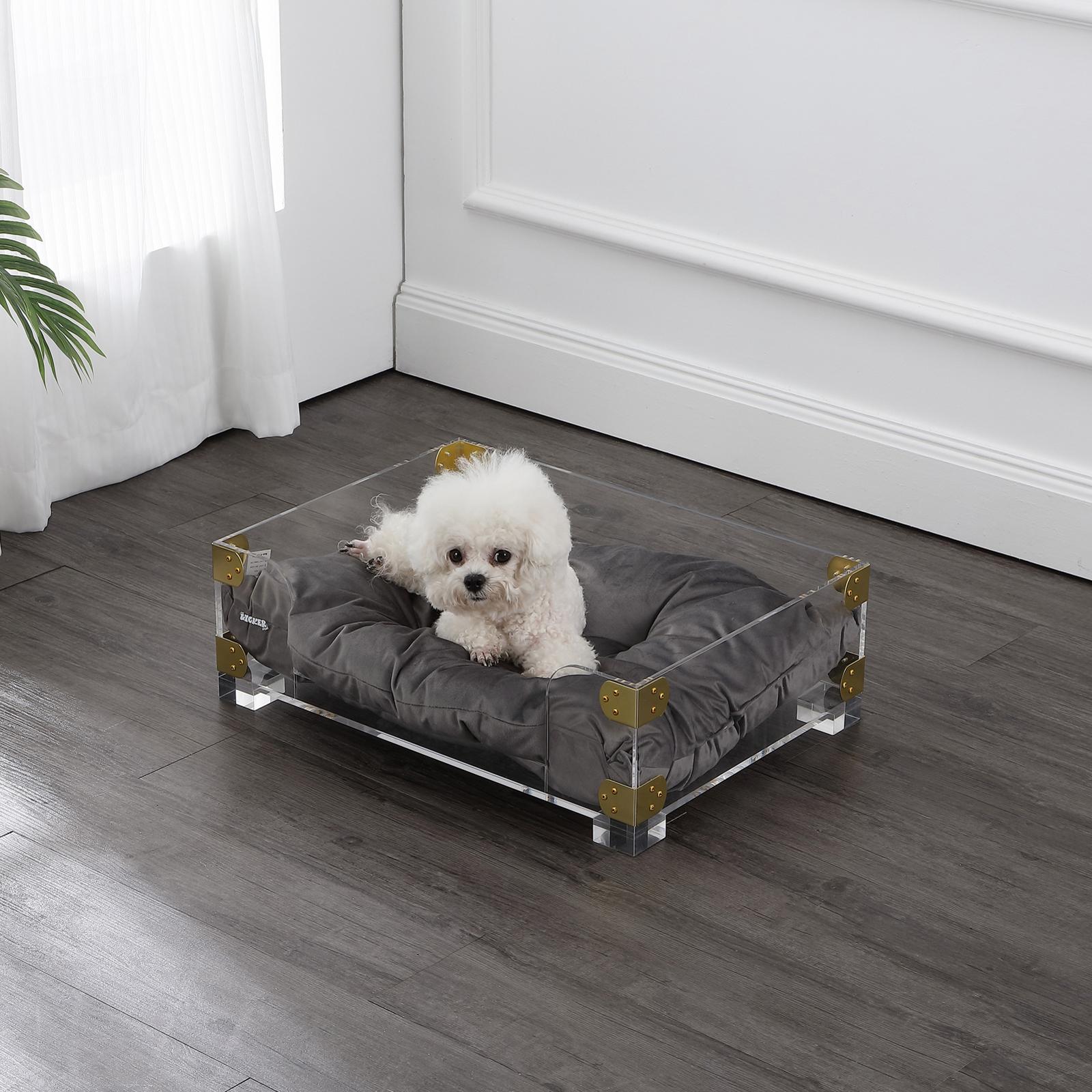 The Licker Store, Haines Lucite Pet Bed with Washable Cushion Zola
