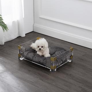 Haines Lucite Pet Bed with Washable Cushion