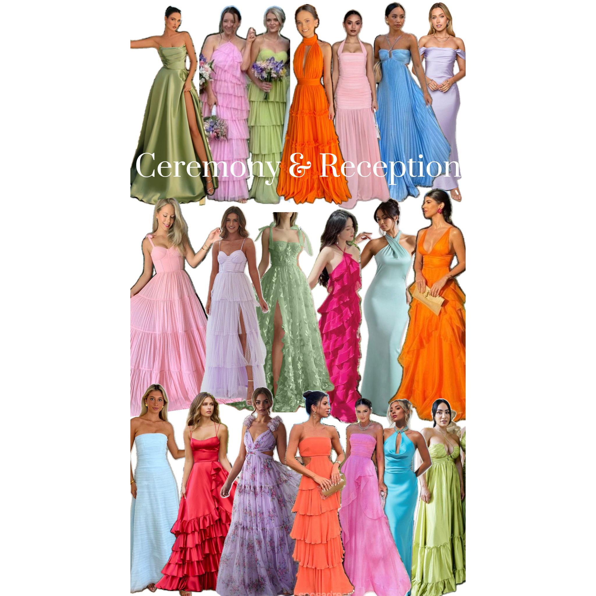 Ceremony & Reception Attire - Bright and pastel colors are encouraged.