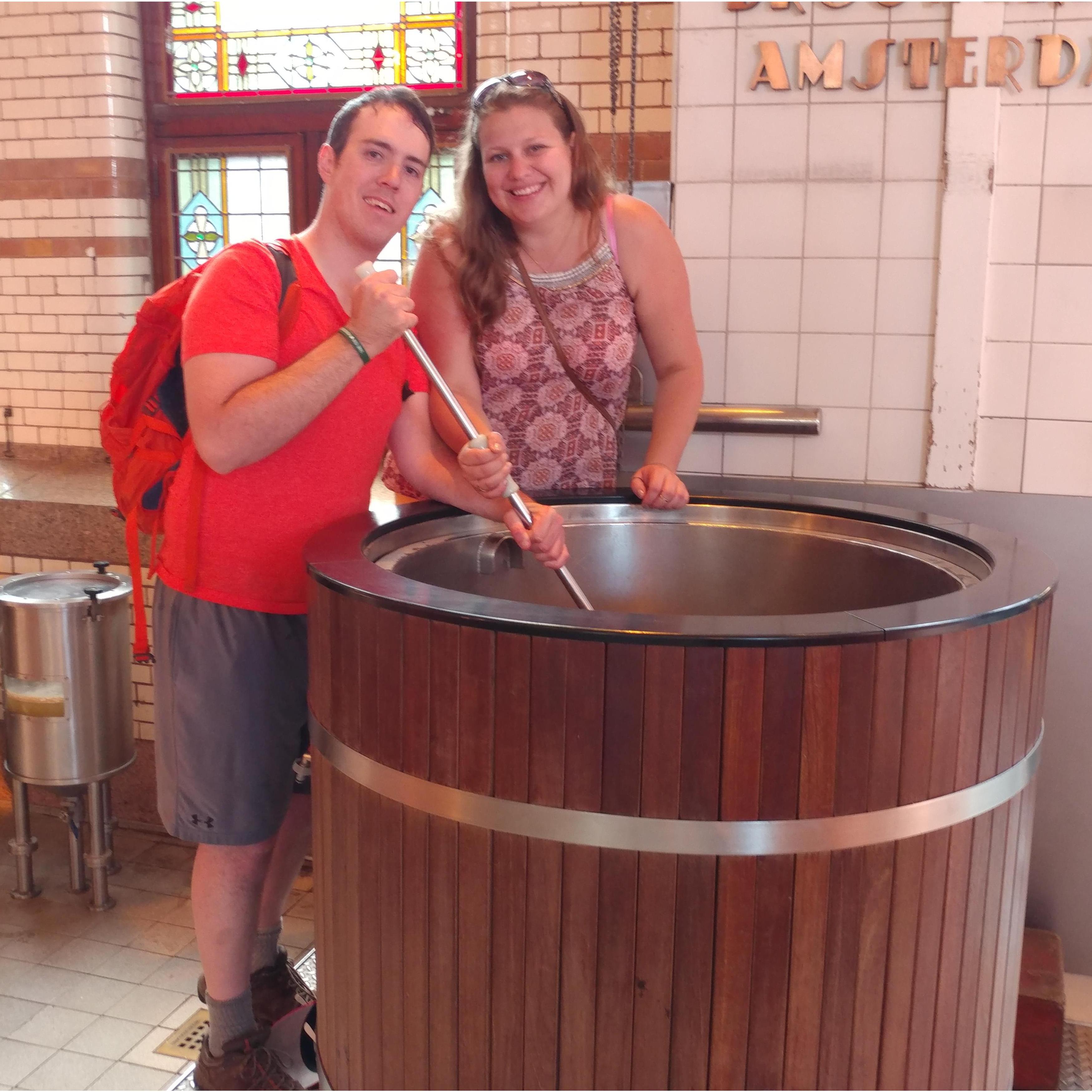 Brandon's first trip to the Netherlands! Had to go to the Heineken Experience