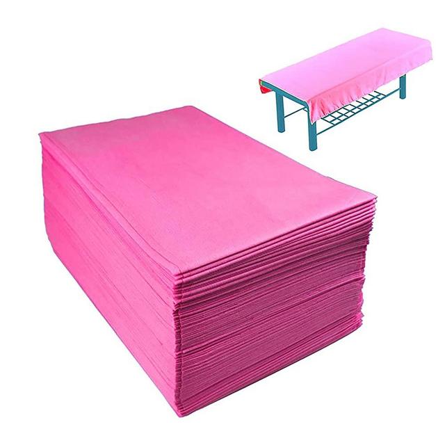 Disposable Massage Table Cover, 20 Pcs Non-Woven Fabric Massage Bed Sheets, 31" X 70" Pink Waterproof Spa Bed Cover for Tattoo Chair, Lash Bed