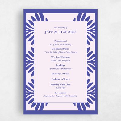 Blue Wedding Program - Mantova