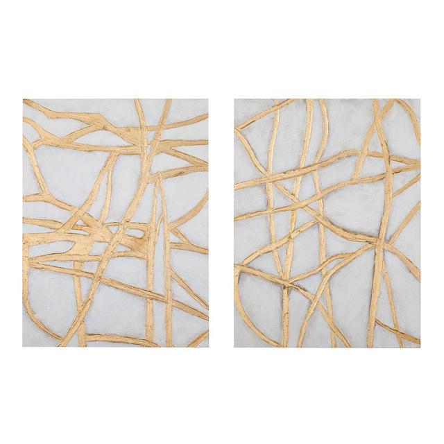 Bassett Mirror Gold Tracks Wall Art, Set of 2