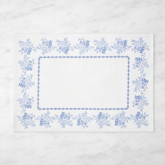 English Floral Placemat, Blue