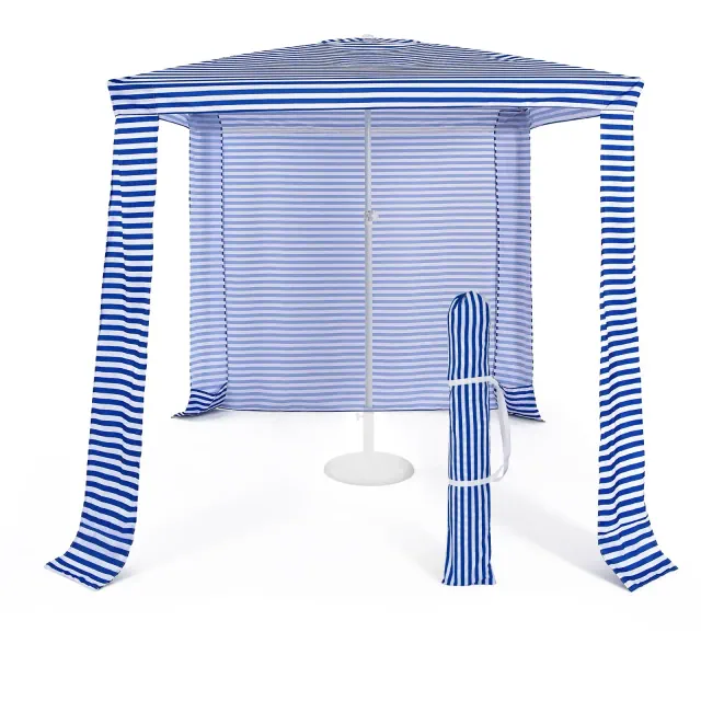 Costway 6.6' x 6.6' Foldable Beach Cabana Easy-Setup Beach Canopy W/ Carry Bag Navy