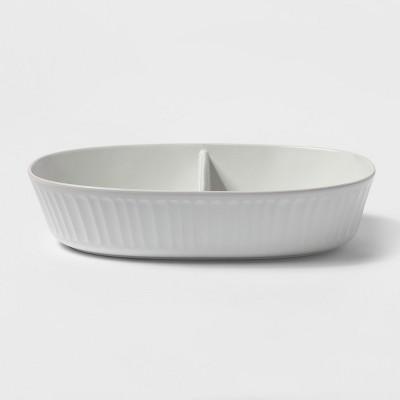 96oz Stoneware Divided Serving Bowl White - Threshold™